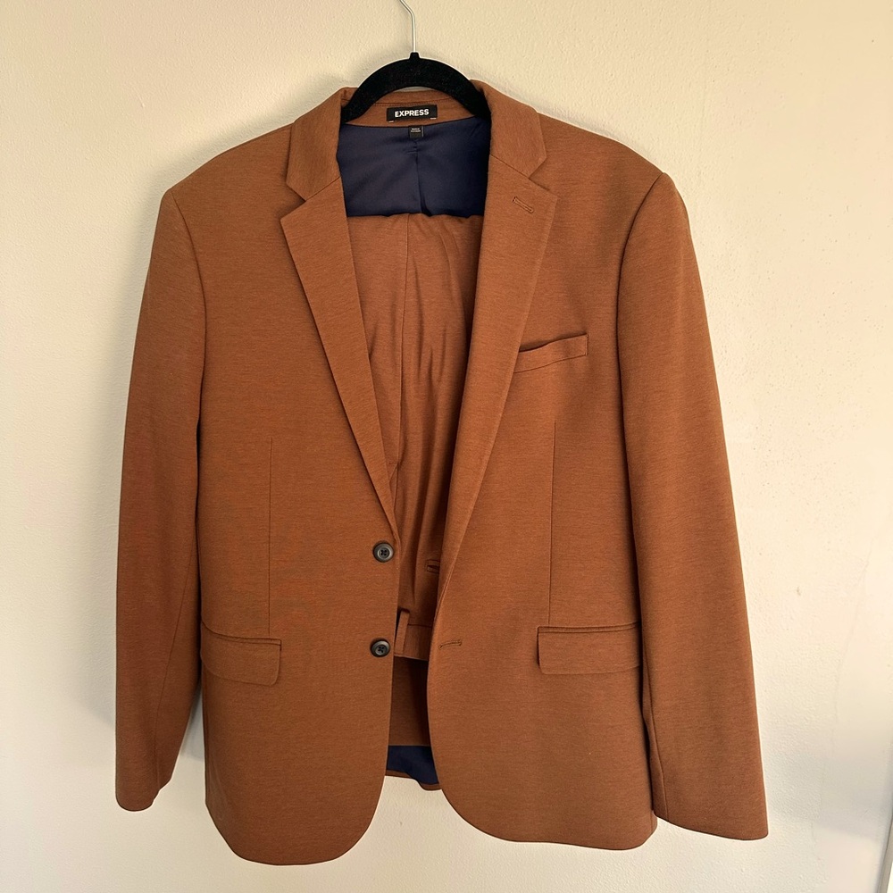 Express Men's Spice Brown Two Piece Suit 40R 33x32